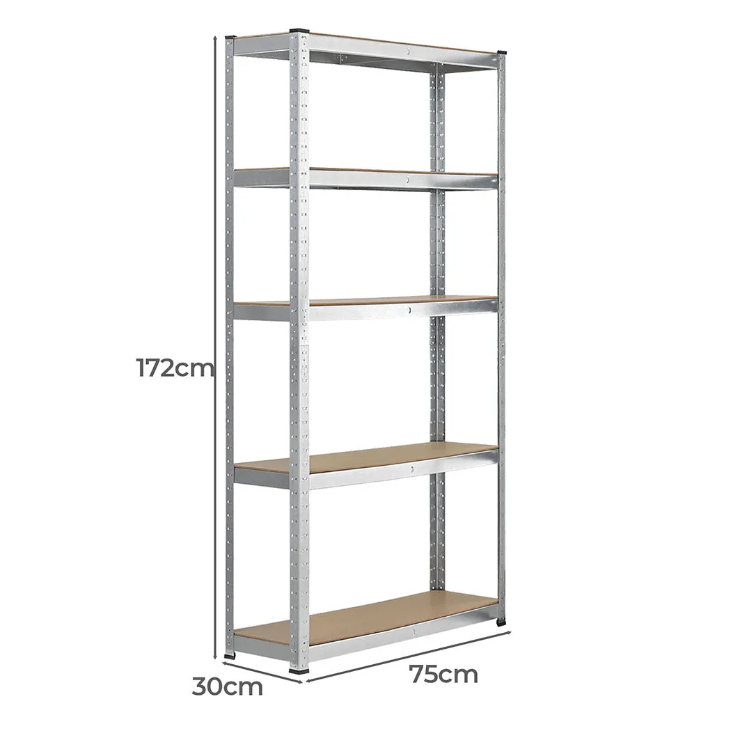 1.7M Warehouse Shelving Racking Steel Pallet Garage Shelves Metal Storage Rack - Silver