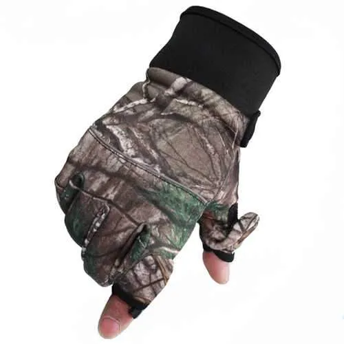 BIKIGHT Camouflage Touch Screen Non Slip Cycling Gloves Hunting Fishing Gloves Waterproof Windproof Gloves