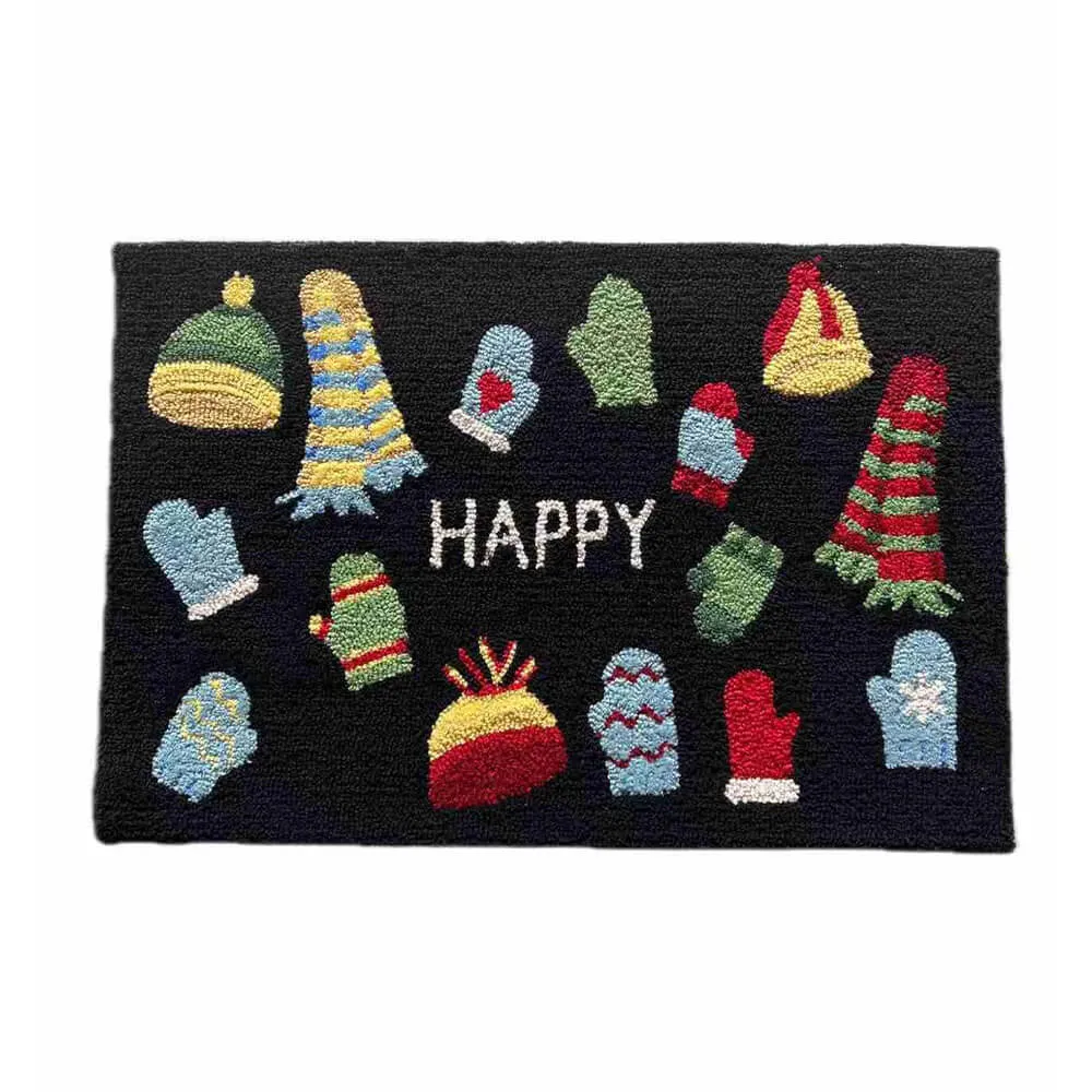 Christmas Gloves Cartoon Pattern Multi-Purpose Decorative Home Rug