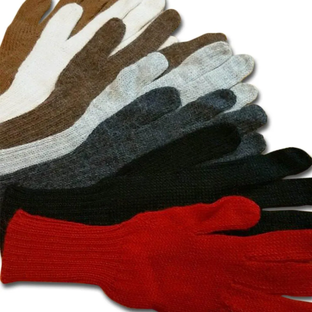 Colorful 100% Alpaca Full Fingered Knit Alpaca Gloves