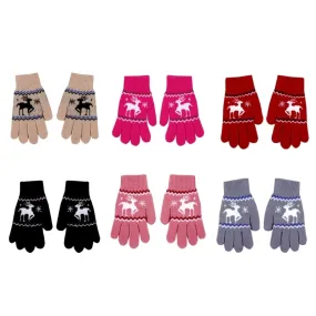 Deer Gloves Soft & Comfortable Warm Gloves for Boys & Girls 5-9 Years Old