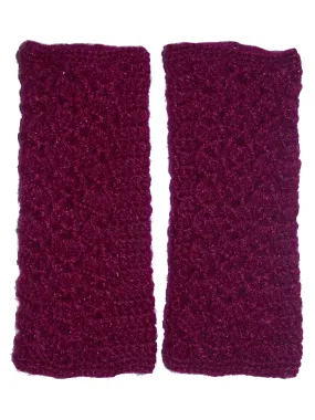 Graminarts Shell Crochet Attractive Maroon Red Fingerless Ladies Gloves Wrist Warmer