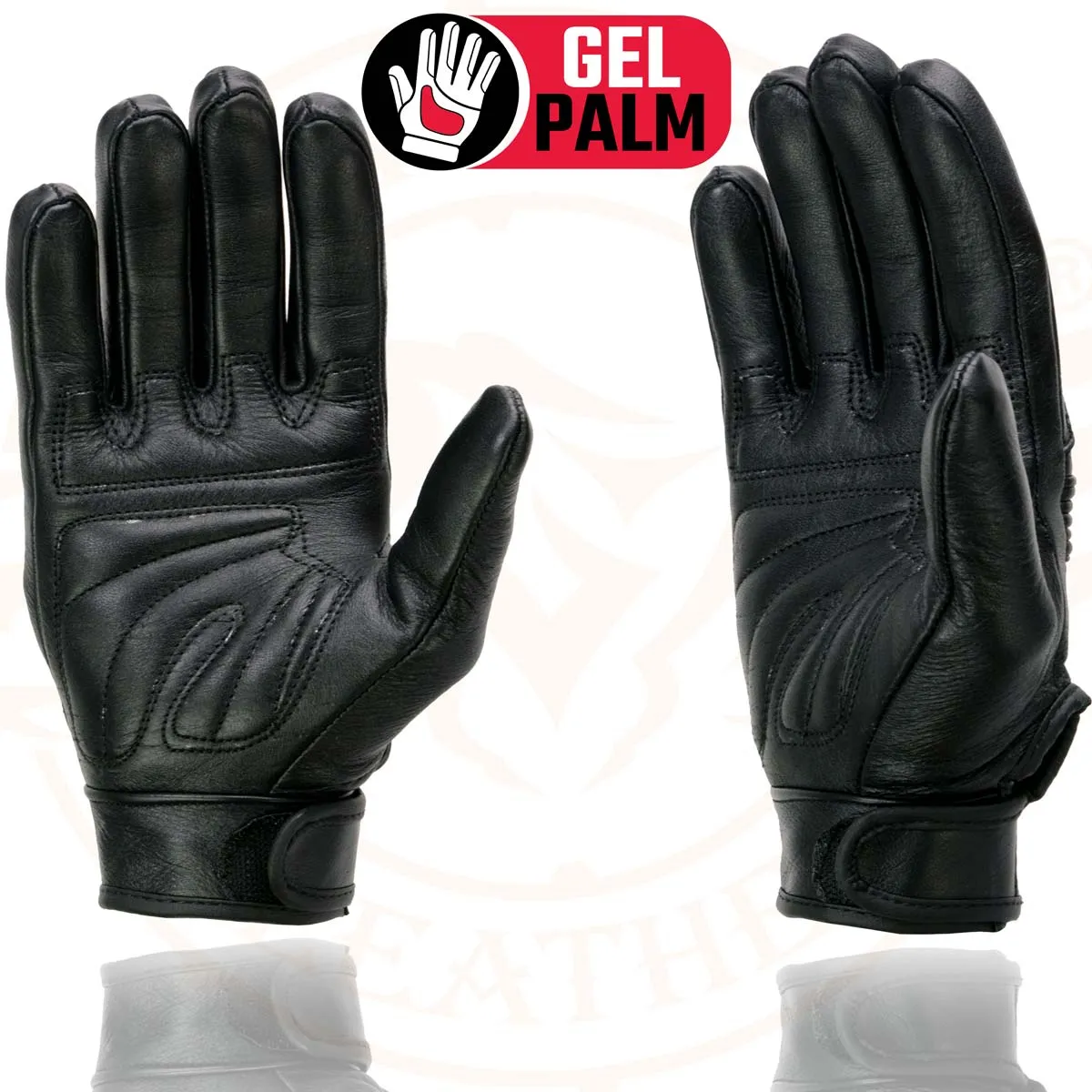 Milwaukee Leather MG7735 Women's Black Leather Gel Palm Motorcycle