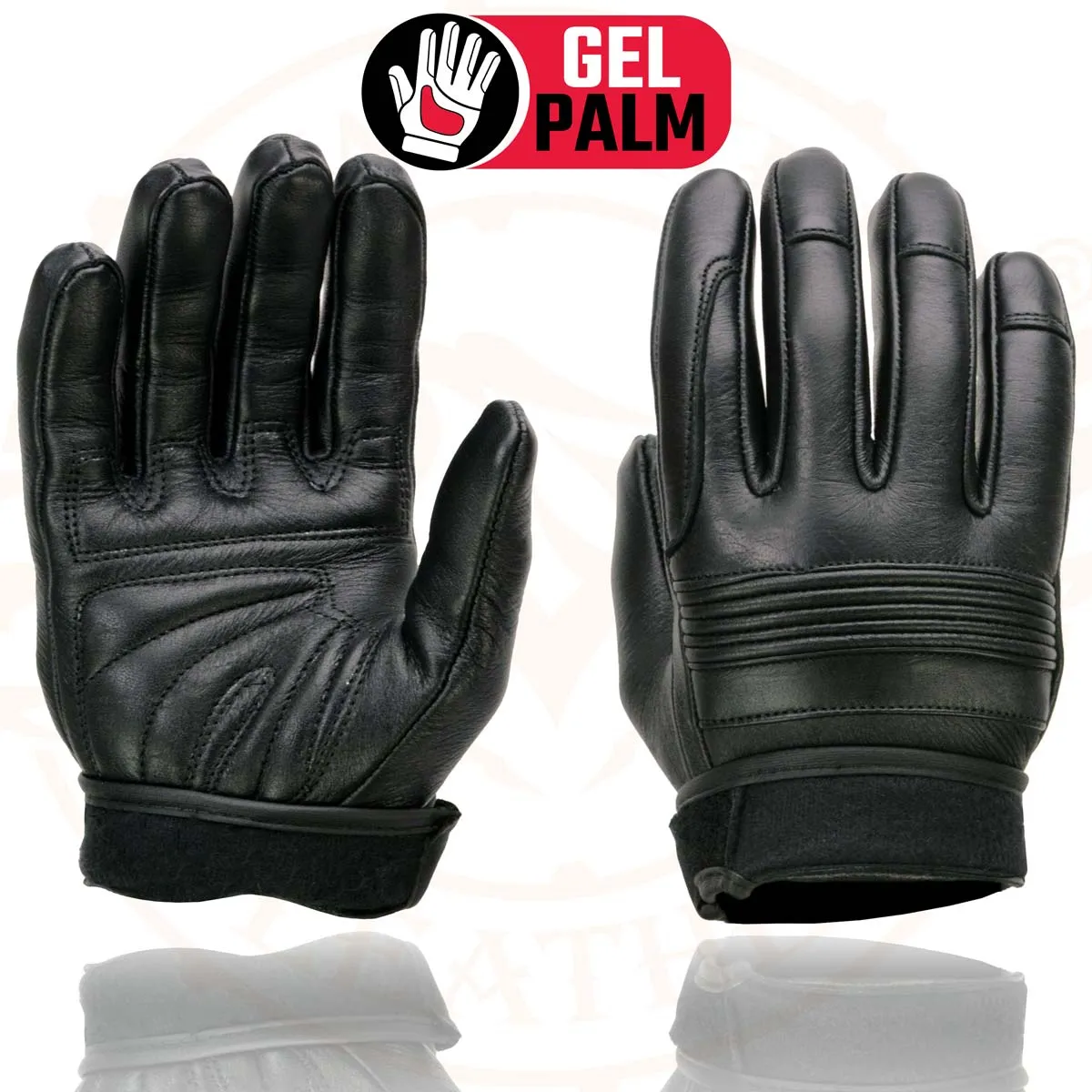 Milwaukee Leather MG7735 Women's Black Leather Gel Palm Motorcycle