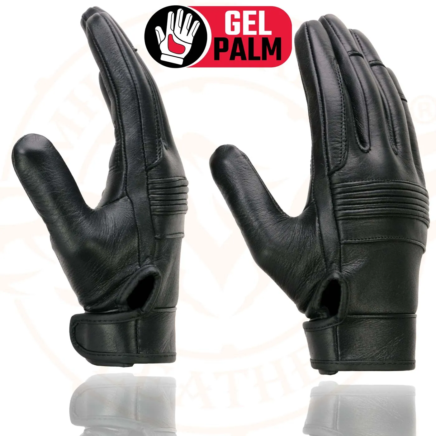 Milwaukee Leather MG7735 Women's Black Leather Gel Palm Motorcycle