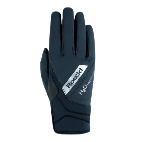 Roeckl Waregem Waterproof Riding Gloves - Black/Silver