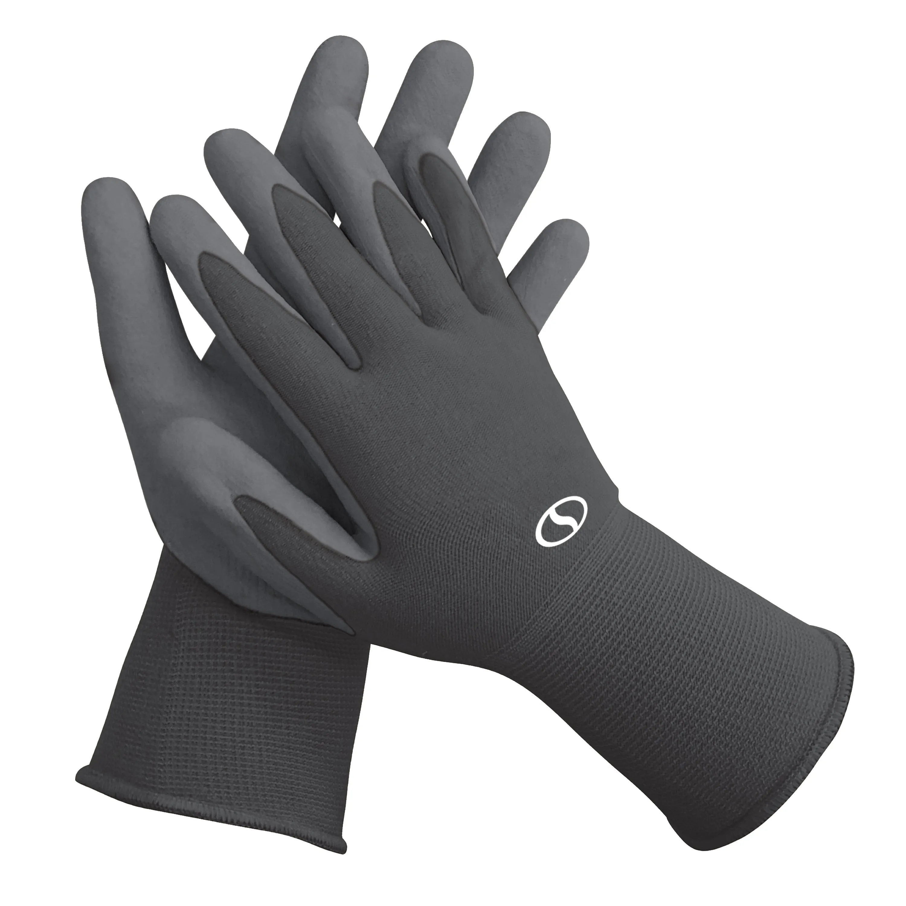 Sun Joe GGNP-S3-BLK Reusable Nitrile-Palm Gloves | Tactile | Washable | One Size Fits Most | Set of 3 (Black)