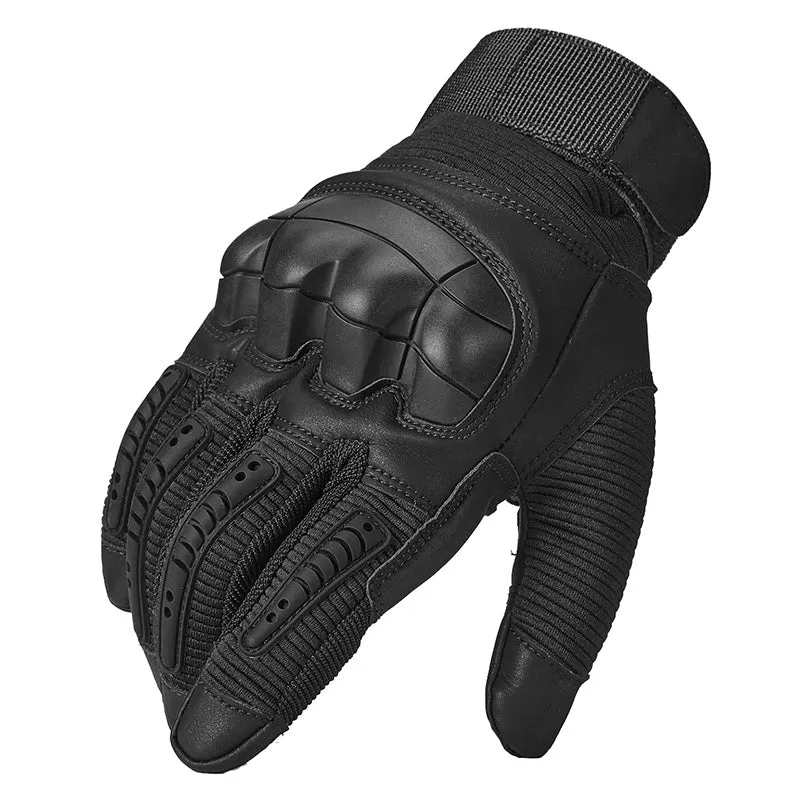 Tactical Rubber Hard Knuckle PU Leather Non-Slip Combat Gloves