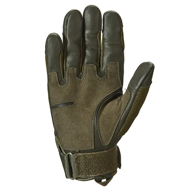 Tactical Rubber Hard Knuckle PU Leather Non-Slip Combat Gloves