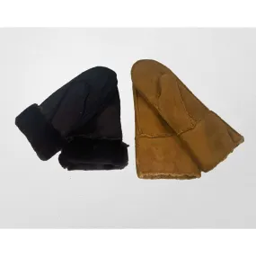 Unisex Warm Winter Soft Suede Mittens with Fur Inside