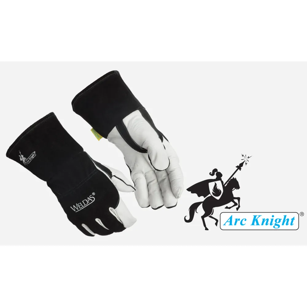 Weldas 10-2020L Arc Knight Mig Welding Gloves White/Black Size Large