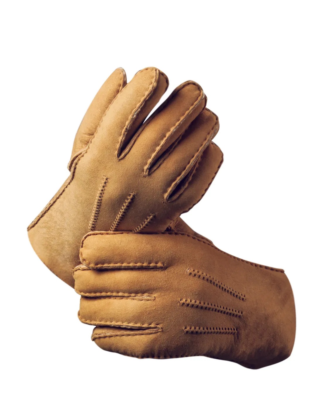 YISEVEN Men's Lambskin Shearling Leather Gloves