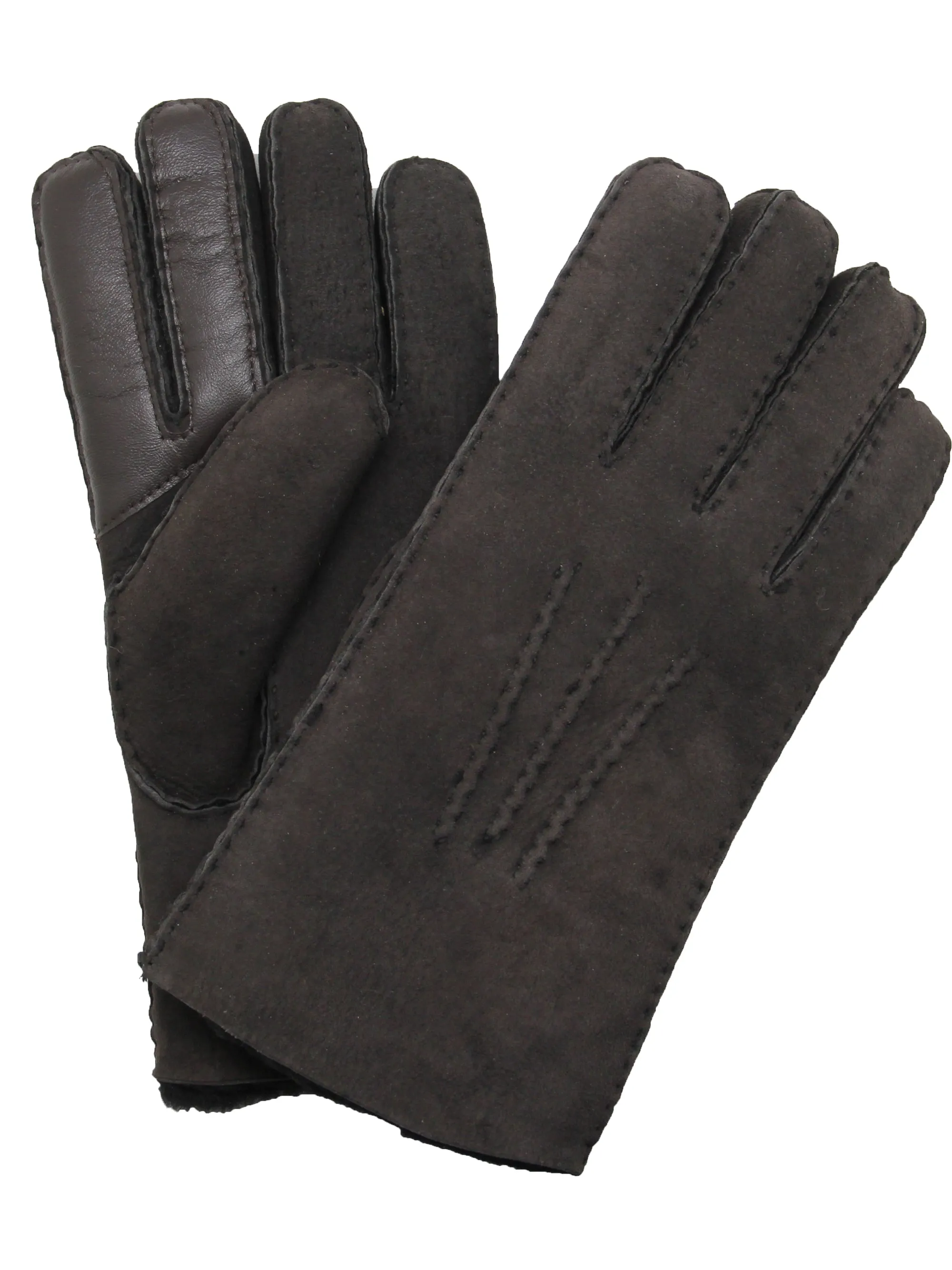 YISEVEN Men's Lambskin Shearling Leather Gloves