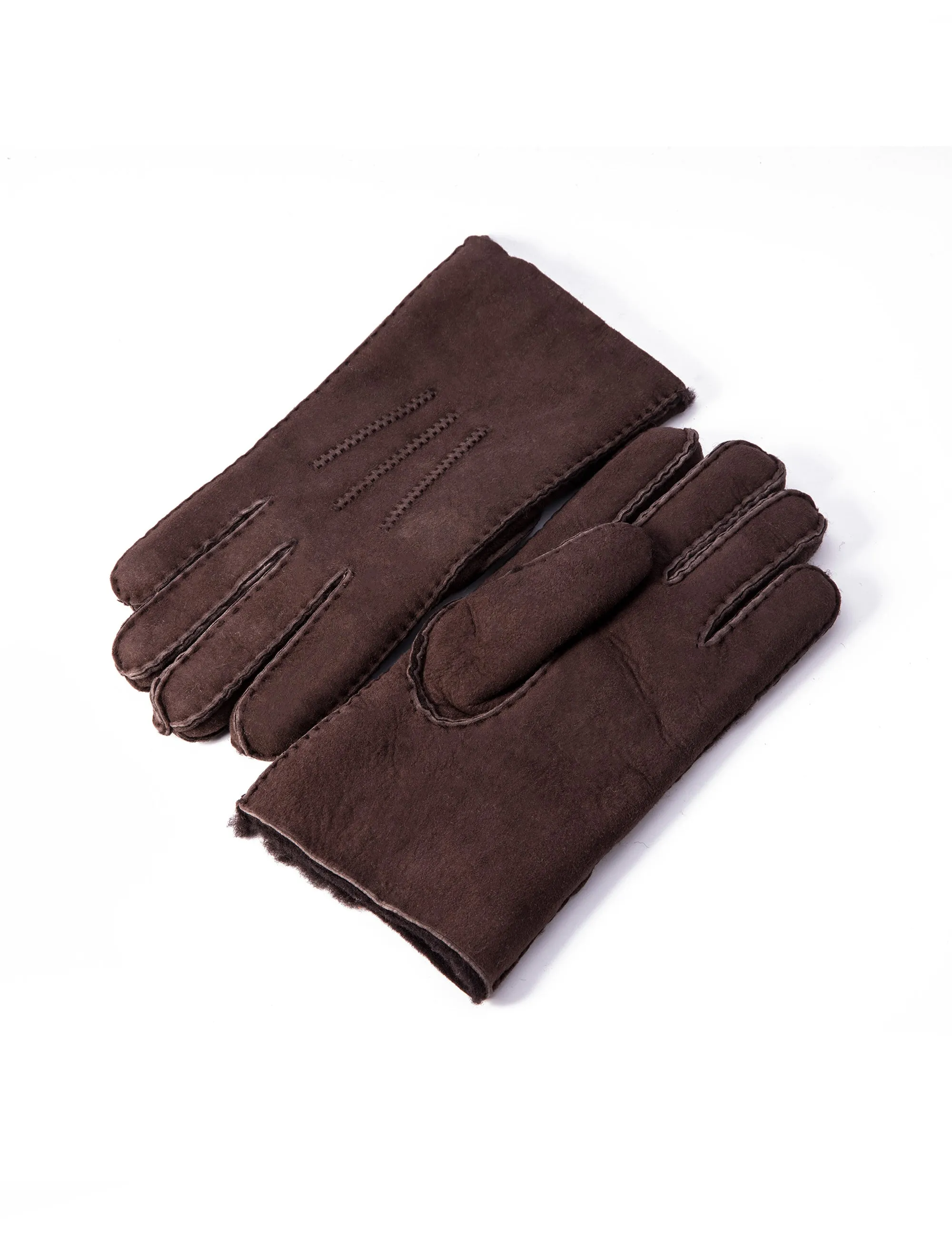 YISEVEN Men's Lambskin Shearling Leather Gloves